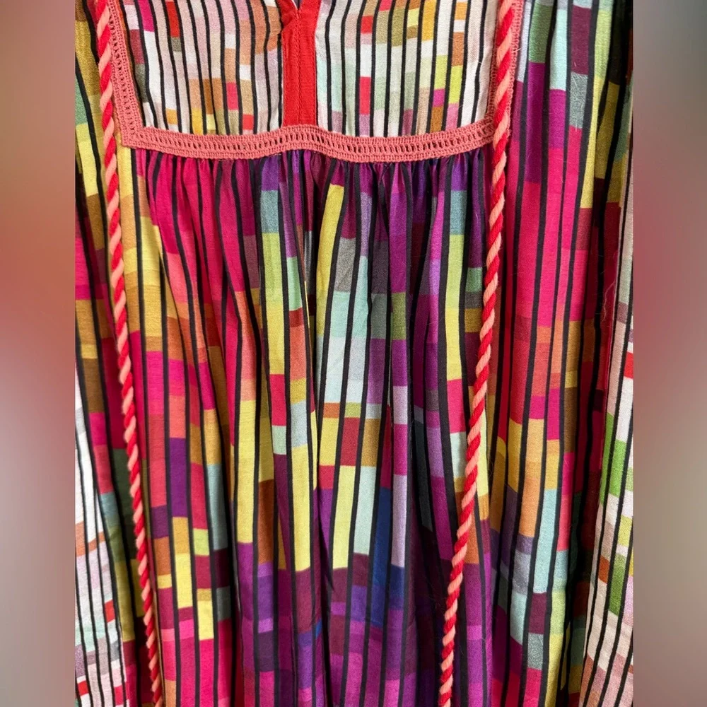 Anthropologie Conditions Apply Inreiza Top Multicolored Block Line Blouse - Picture 7 of 12